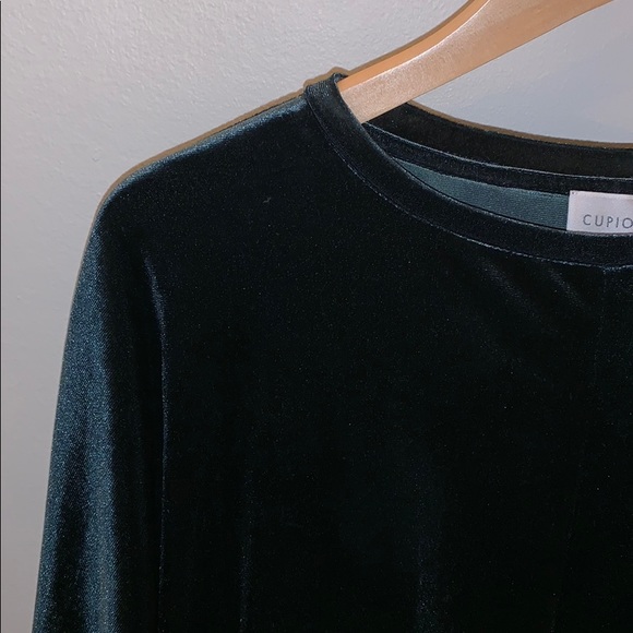 Emerald green velvet sweater - Picture 2 of 2